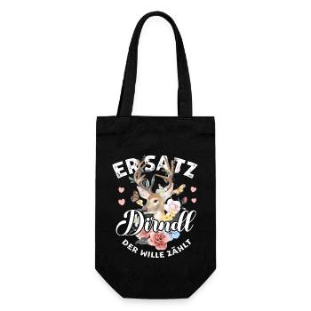 Trachtenshirt Damen Ersatz Dirndl T-Shirt Tracht - Geschenkbeutel für Flaschen - Schwarz - Vorne