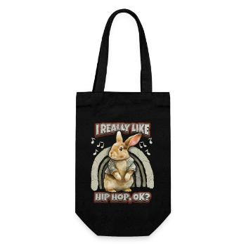 Kaninchen Kawaii Illustration Hip-Hop Hase - Geschenkbeutel für Flaschen - Schwarz - Vorne
