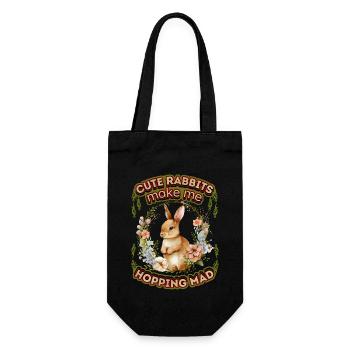 Lapin lapin drôle dicton dans le style vintage - Sac à bouteille - noir - Devant