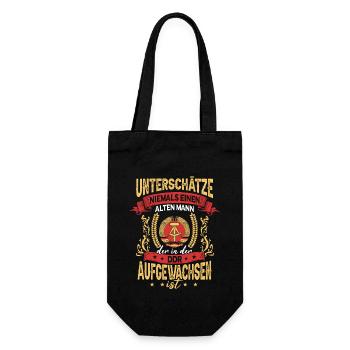 DDR Opa Osten Ostblock Männer Ostdeutschland - Geschenkbeutel für Flaschen - Schwarz - Vorne