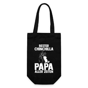 Bester Chinchilla Papa aller Zeiten - Geschenkbeutel für Flaschen - Schwarz - Vorne