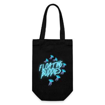 Schwimmen Freunde Quallen Jellyfish Geschenk - Geschenkbeutel für Flaschen - Schwarz - Vorne