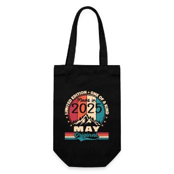 Mai 2025 Geburtstag Mai 2025 Original Mai Geschenk - Geschenkbeutel für Flaschen - Schwarz - Vorne