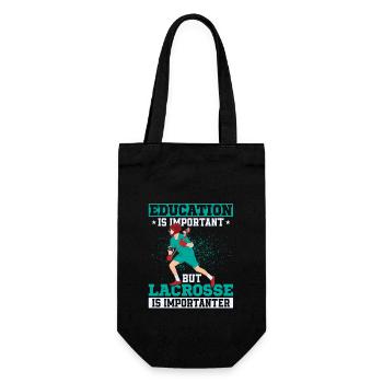 Education Is Important But Lacrosse Is Importanter - Geschenkbeutel für Flaschen - Schwarz - Vorne
