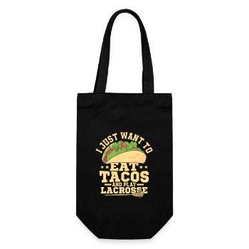 I Just Want To Eat Tacos And Play Lacrosse Player - Geschenkbeutel für Flaschen - Schwarz - Vorne