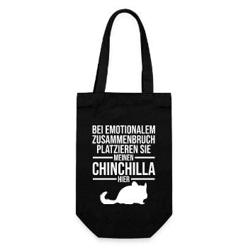 Platzieren Sie meinen Chinchilla hier - Geschenkbeutel für Flaschen - Schwarz - Vorne