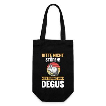 Bitte nicht stören ich träume von Degus - Geschenkbeutel für Flaschen - Schwarz - Vorne