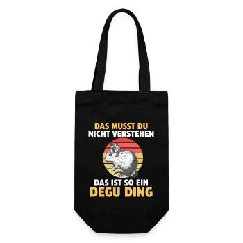 Das ist so ein Degu Ding - Geschenkbeutel für Flaschen - Schwarz - Vorne
