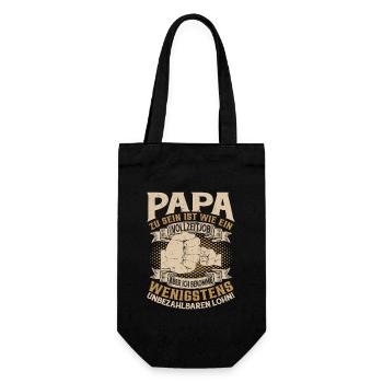 Papa Vatertag 2023 Spruch Geschenkidee - Geschenkbeutel für Flaschen - Schwarz - Vorne