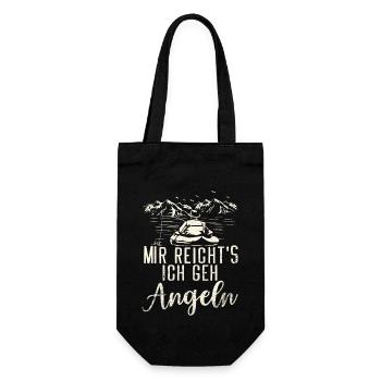 Mir reicht´s ich geh angeln - Geschenkbeutel für Flaschen - Schwarz - Vorne