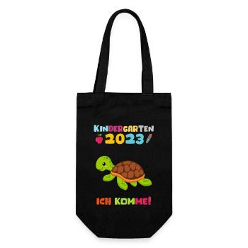 Kindergarten 2023 Ich Komme Jungen Kita Geschenk - Geschenkbeutel für Flaschen - Schwarz - Vorne