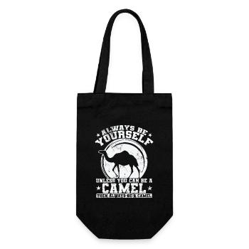 Always be yourself unless you can be a Camel - Geschenkbeutel für Flaschen - Schwarz - Vorne