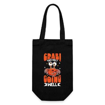 Krabbe krabben krabbenflüsterer Krabbenjagdfischer - Geschenkbeutel für Flaschen - Schwarz - Vorne