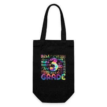 Tie Dye 3. Klasse Typografie Team Dritte Klasse - Geschenkbeutel für Flaschen - Schwarz - Vorne