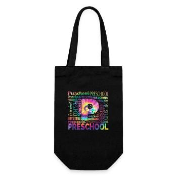 Krawatte Färben Vorschule Typografie Team Vor-K - Geschenkbeutel für Flaschen - Schwarz - Vorne