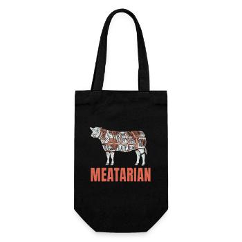 Meat Fan Meatarian - Gift Bag for Bottles - black - Front