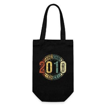 Awesome Since 2010 Retro Vintage Birthday - Gift Bag for Bottles - black - Front
