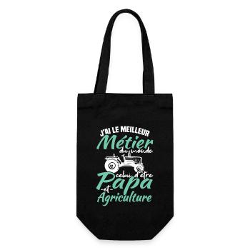 Papa et agriculture - Sac à bouteille - noir - Devant