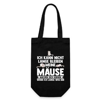 Meine Mäuse machen sich sorgen - Geschenkbeutel für Flaschen - Schwarz - Vorne