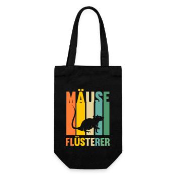 Mäuse Flüsterer - Geschenkbeutel für Flaschen - Schwarz - Vorne