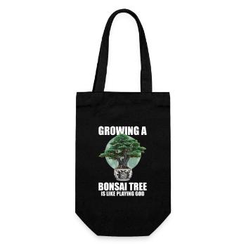 Bonsai Japan Silhouette Gardener Gardening Lover - Gift Bag for Bottles - black - Front
