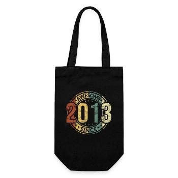 Awesome Since 2013 Retro Vintage Birthday - Gift Bag for Bottles - black - Front