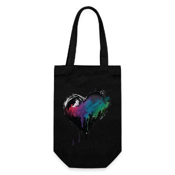 Herz Graffiti Style - Geschenkbeutel für Flaschen - Schwarz - Vorne