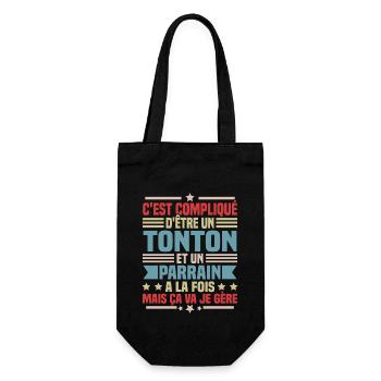 Tonton et Parrain - Sac à bouteille - noir - Devant