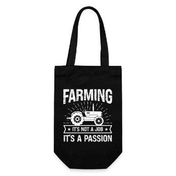 Farming is not a job, it's a passion - Gift Bag for Bottles - black - Front