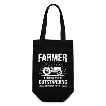 Farmer Eine Person, die auf ihrem Gebiet herausrag - Geschenkbeutel für Flaschen - Schwarz - Vorne