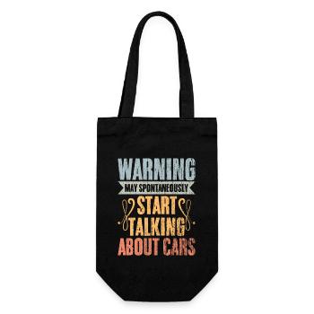 Vintage Warning May Spontaneously Start Talking - Gift Bag for Bottles - black - Front