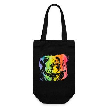 Bouledogue anglais Rétro - Sac à bouteille - noir - Devant