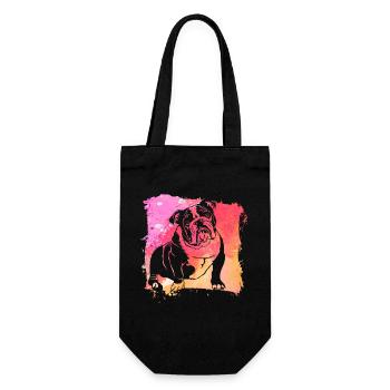 Bouledogue anglais Rétro - Sac à bouteille - noir - Devant