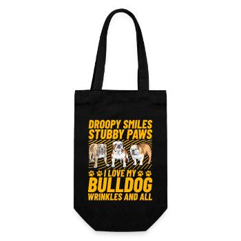 Droopy Sourit Pattes trapues J’aime mon bouledogue - Sac à bouteille - noir - Devant