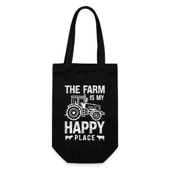 Die Farm ist mein Glücksort - Geschenkbeutel für Flaschen - Schwarz - Vorne