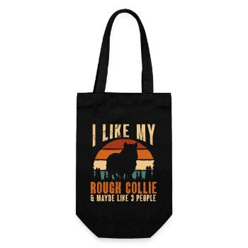 Longhair Collie Rough Collie Dog - Gift Bag for Bottles - black - Front