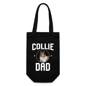Langhaarcollie Rough Collie Hund - Geschenkbeutel für Flaschen - Schwarz - Vorne