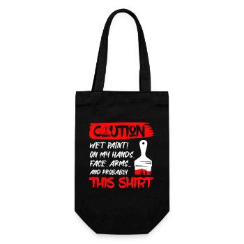 Caution Wet Paint! Job Professional Painter - Gift Bag for Bottles - black - Front