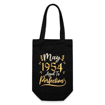 Mai 1954 Mai Geburtstag Mai 1954 - Geschenkbeutel für Flaschen - Schwarz - Vorne