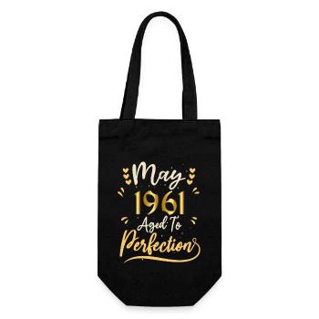 Mai 1961 Mai Geburtstag Mai 1961 - Geschenkbeutel für Flaschen - Schwarz - Vorne
