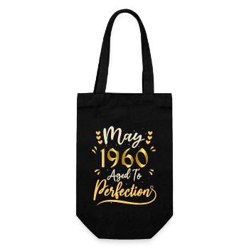 Mai 1960 Mai Geburtstag Mai 1960 - Geschenkbeutel für Flaschen - Schwarz - Vorne
