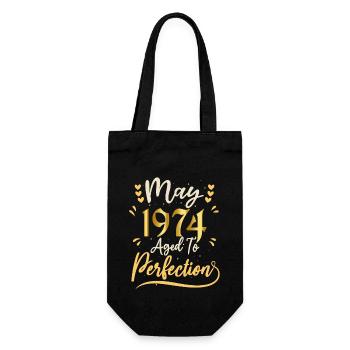 May 1974 May birthday May 1974 - Gift Bag for Bottles - black - Front
