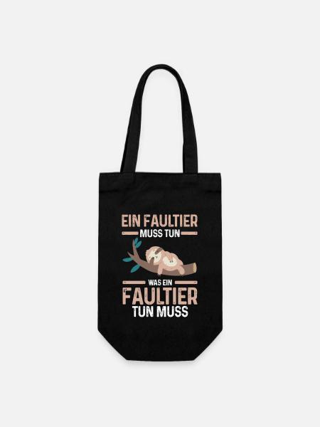 Faultier - Geschenkbeutel für Flaschen - Schwarz