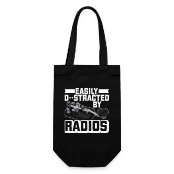 Radio Operator Morse Mortar Ham Radio Radio - Gift Bag for Bottles - black - Front