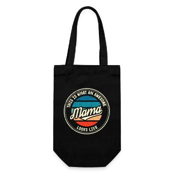 Bester Mama Muttertag Mutter Mom Retro Geschenk - Geschenkbeutel für Flaschen - Schwarz - Vorne