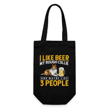 Longhair Collie Rough Collie Dog - Gift Bag for Bottles - black - Front
