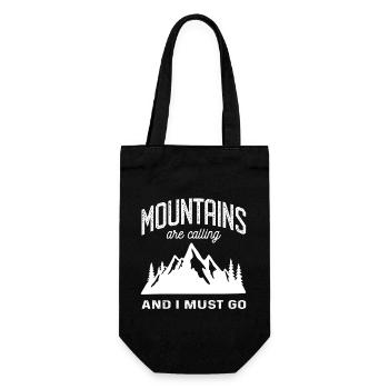 The Mountains are Calling and I must Go Berge - Gift Bag for Bottles - black - Front