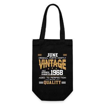 Vintage Aged To Perfection June 1968 - Gift Bag for Bottles - black - Front