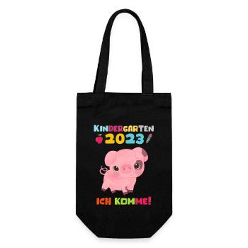 Kindergarten 2023 Ich Komme Jungen Kita Geschenk - Geschenkbeutel für Flaschen - Schwarz - Vorne