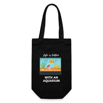 Life is better with an aquarium - Gift Bag for Bottles - black - Front